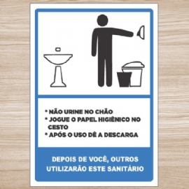 PLACA PVC ADVERTENCIA BANHEIRO MASCULINO DECORCHIC
