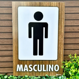 PLACA PVC BANHEIRO MASCULINO DECORCHIC