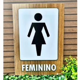 PLACA PVC BANHEIRO FEMININO DECORCHIC