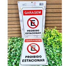 PLACA PVC GARAGEM PROIBIDO ESTACIONAR DECORCHIC