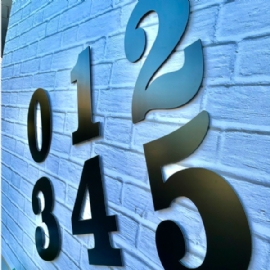 NUMEROS DE LUXO EM ACM  COR PRETO FOSCO DECORCHIC