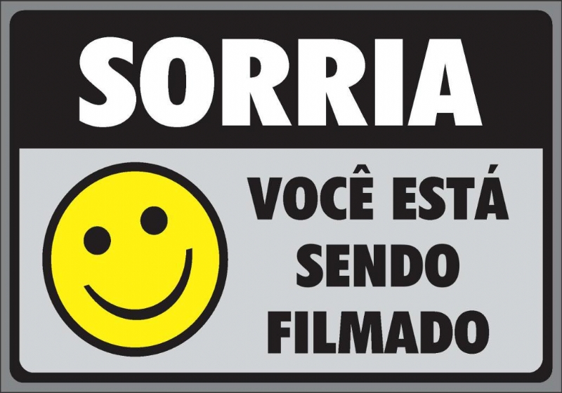 Placa PVC Sorria voc est sendo filmado