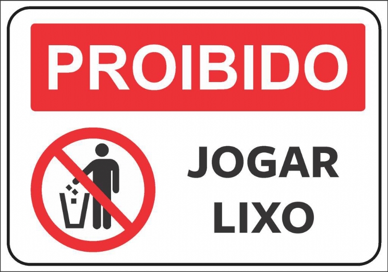 Placa Pvc Proibido Jogar Lixo