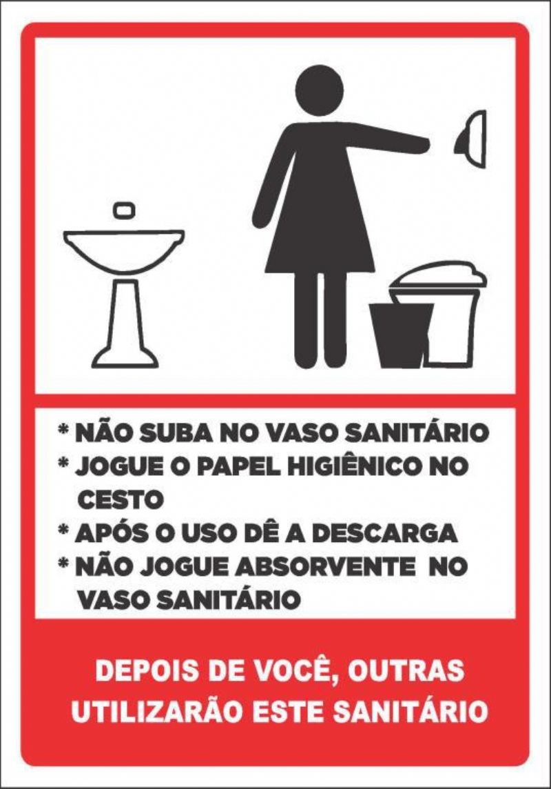 Placa Pvc Advertncia Banheiro feminino