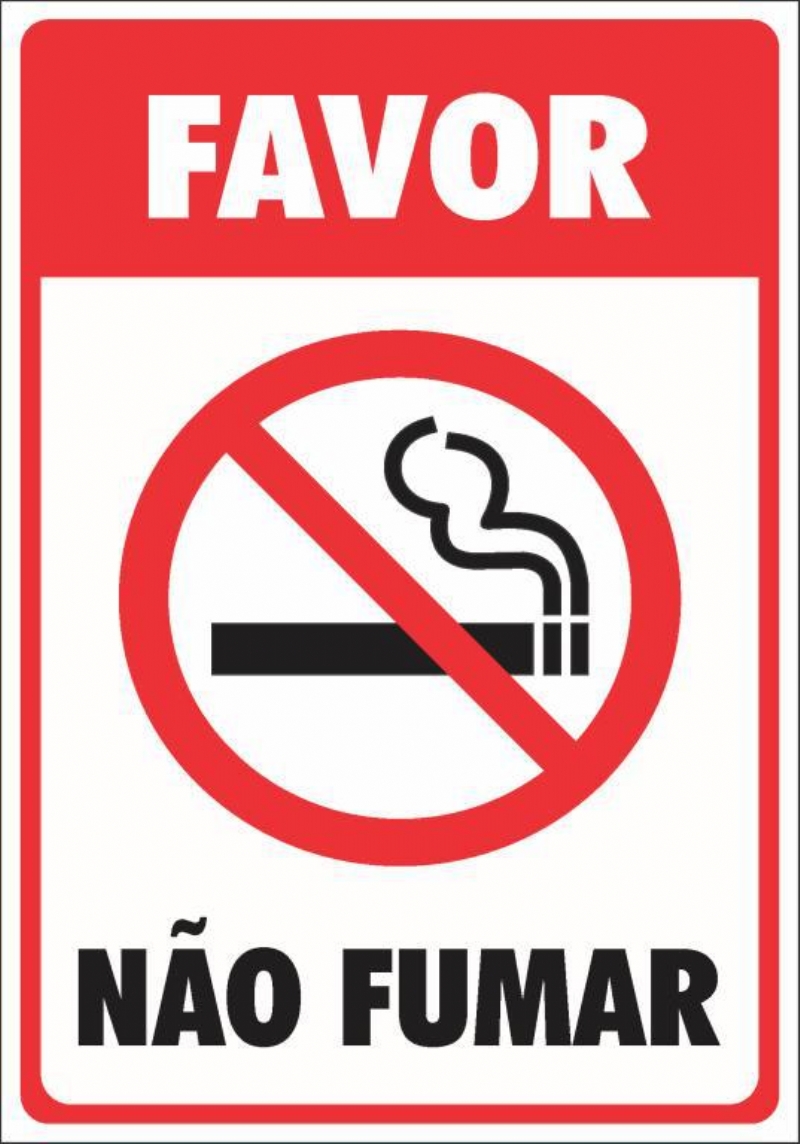 Placa Pvc Favor no Fumar 
