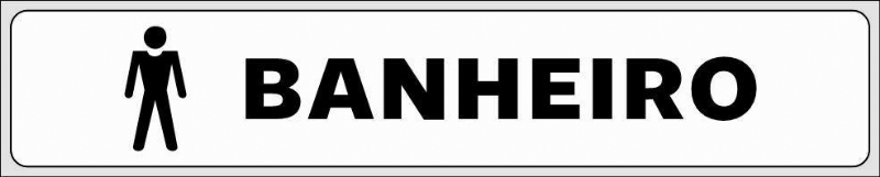 Placa Pvc 5x25 cm  Banheiro Masculino
