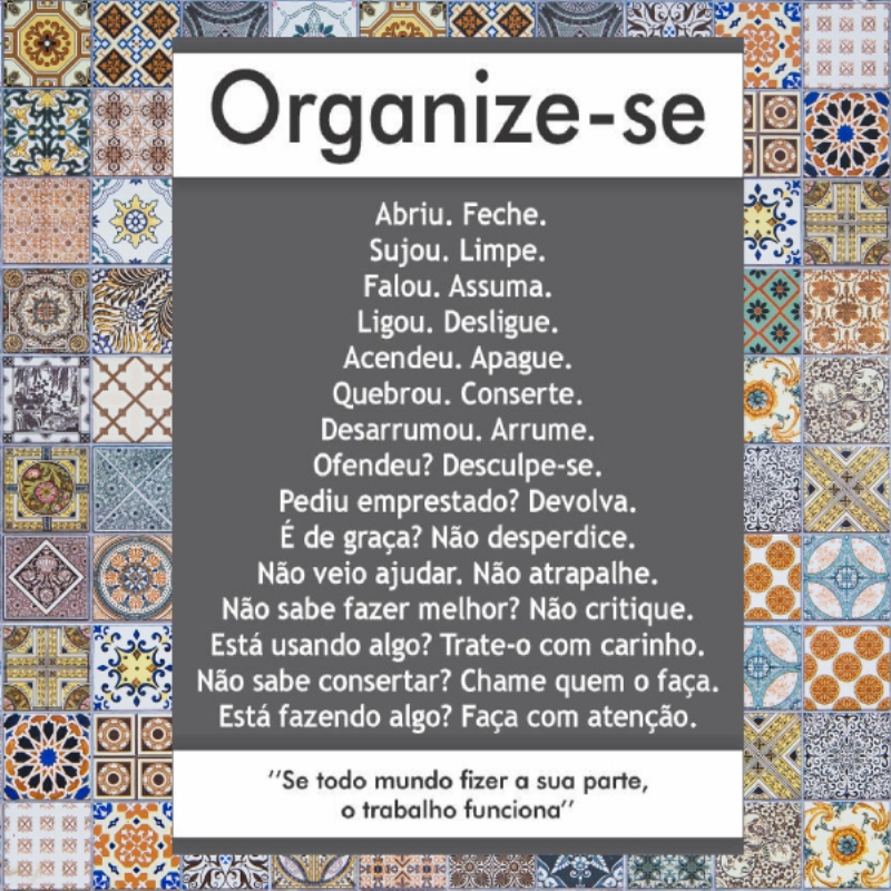 Placa Pvc Organize-se