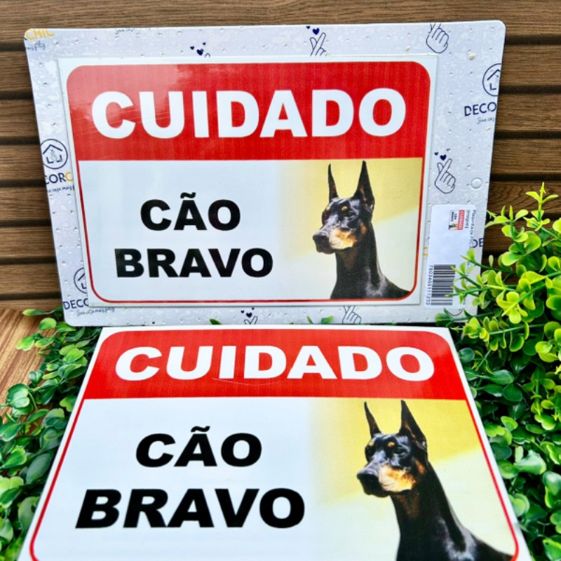 Placa PVC Cuidado Co Bravo